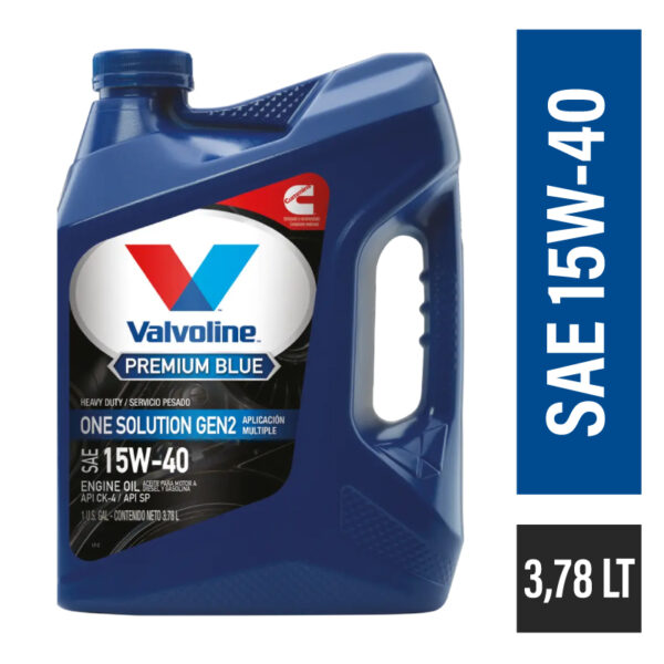 Lubricante Valvoline PREMIUM BLUE ONE SOLUTION GEN2 15W-40 3,78 LT